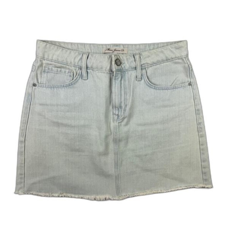 Mavi Size 30 Waist (Measured) Mini Skirt Raw Hem Light Wash Cotton